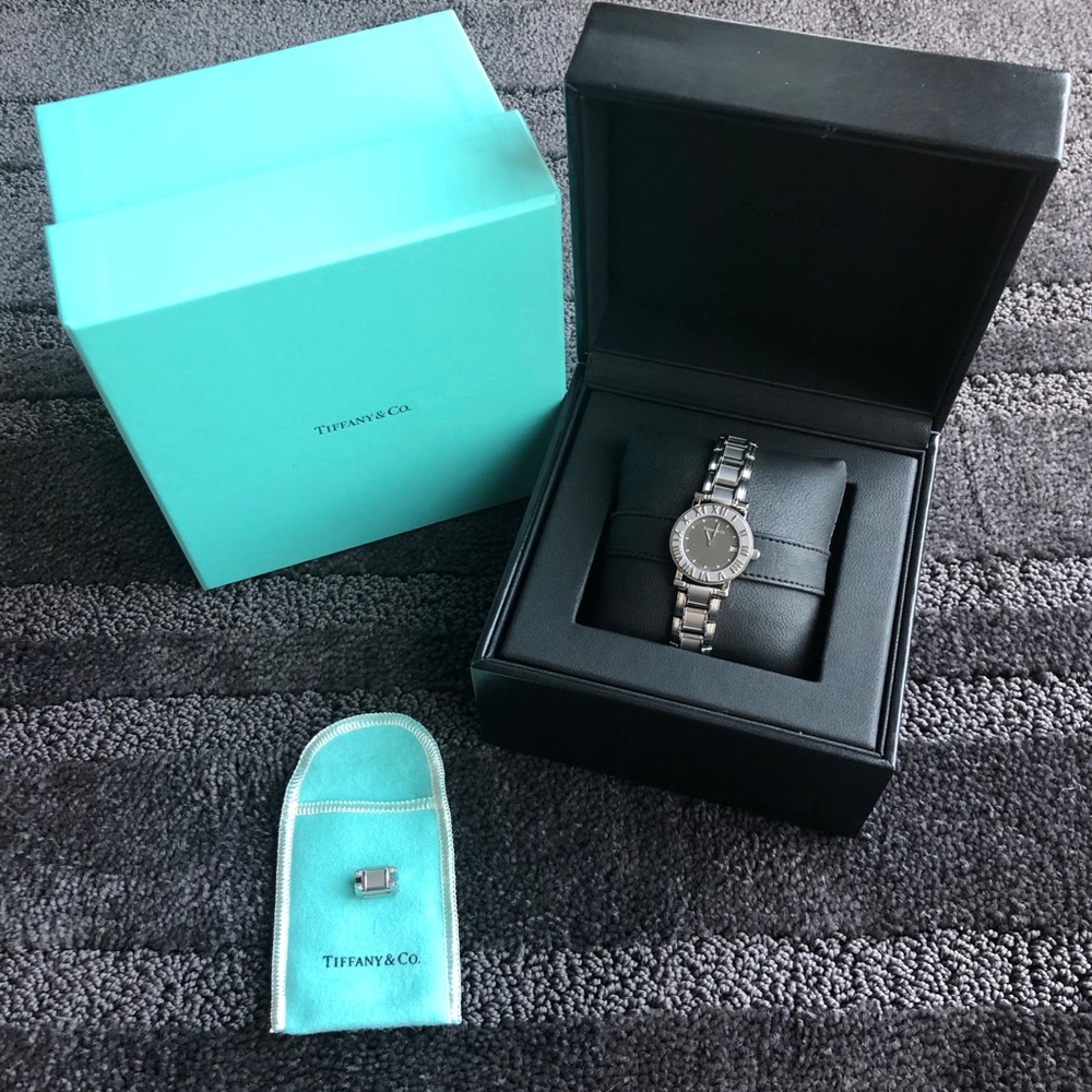Tiffany and Co Atlas Watch With logo box and pouch- gorgeous classic wristwatch!
